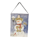 Fiber Optic Lighted Canvas Art - Lamppost Snowman