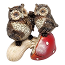 Glitter Owl on Mushroom Figurine -