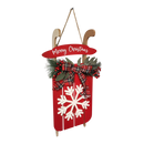 Wood Holiday Snowflake Sleigh - 24 Inch - Red
