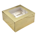 Bakery Box - 4 Cup Cakes or Cookies - Gold Foil