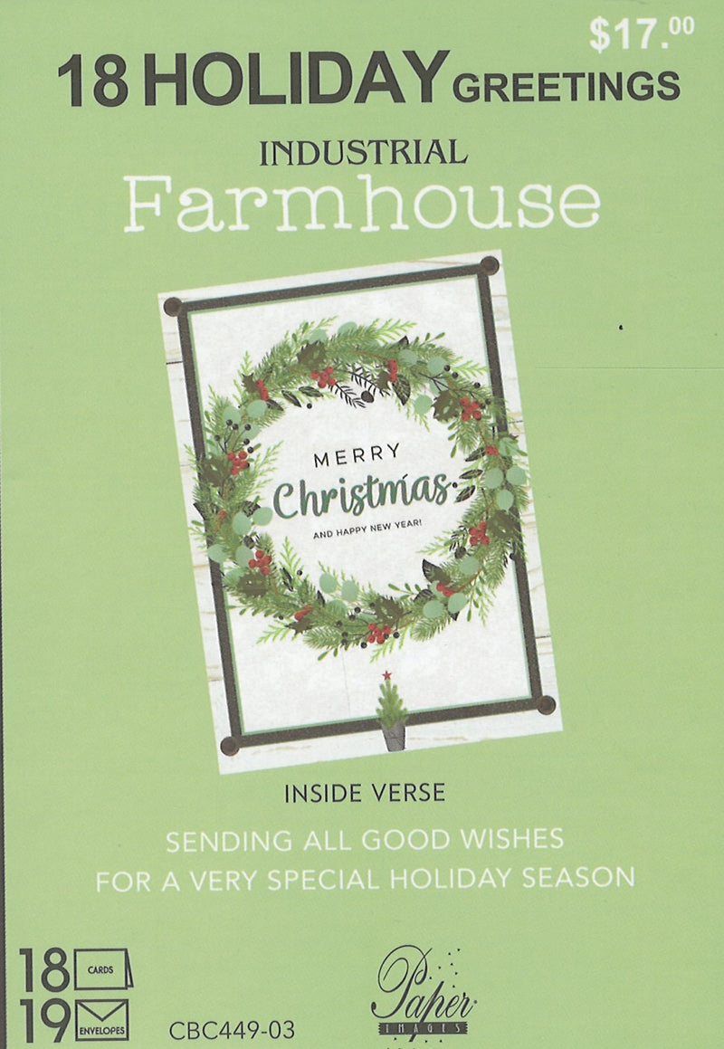 Farm House Boxed Cards – Merry Christmas Wreath