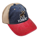 Two Tone Cap Vermont Moose - Red/Blue - Clothing >> Hats & Mittens - by Vermont Illustrating