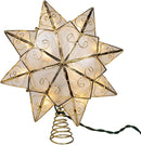 10-Light LED Capiz 8 Point Star Treetop - Christmas >> Tree Toppers - by Kurt Adler