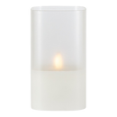 Hand-Poured Real Wax LED Candle in Square Frosted Glass - Battery Operated - by Everlasting Glow