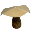 Metal and Mango Wood Mushroom  - Beige - Home & Living >> Decor - by Gerson