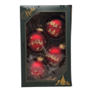 Krebs Value Glass Ornament 4 pack - Santa on Burgundy