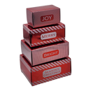 4 Piece Treat Tower Interlocking Gift Boxes - Red