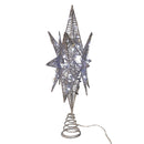 Cool White Micro LED Silver Starburst Treetop - 15 inch