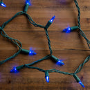 Blue LED String Lights - 100 Light - Green Wire - Christmas >> Lighting - by General Electric - view 3