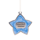 Baby’s First Christmas Ornament – Blue Star Keepsake - Christmas >> Ornaments >> Metal - by Danforth Pewter