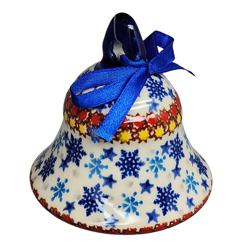 Ceramic Holiday Bell - Snowflake Delight Pattern