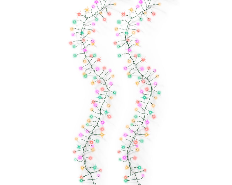 Micro LED Garland Light - 8 function twinkle - 480 - Multicolor - Silver String