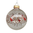 Krebs Value Glass Ornament 4 pack - Cardinals on Snowy Braches - Christmas >> Ornaments >> Glass - by Christmas By Krebs - vi