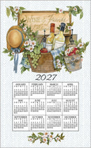 2027 Linen Calendar Towel - Wine Basket - Calendars - by Kay Dee Design