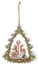 Vintage Wooden Tree Ornament - Forest Scene - Christmas >> Ornaments - by Ganz