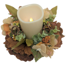 9-Inch Autumn Candle Ring with LED Pillar Candle - Home & Living >> Candles >> Battery Operated - by Gerson - view 3