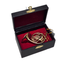 Brass French Horn Ornament with Case