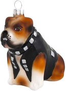 Bulldog Glass Figurine Ornament - Bad to the Bone - Christmas >> Ornaments >> Animals - by Christmas By Krebs