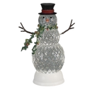 Lighted Swirl Faceted Snowman Water Globe