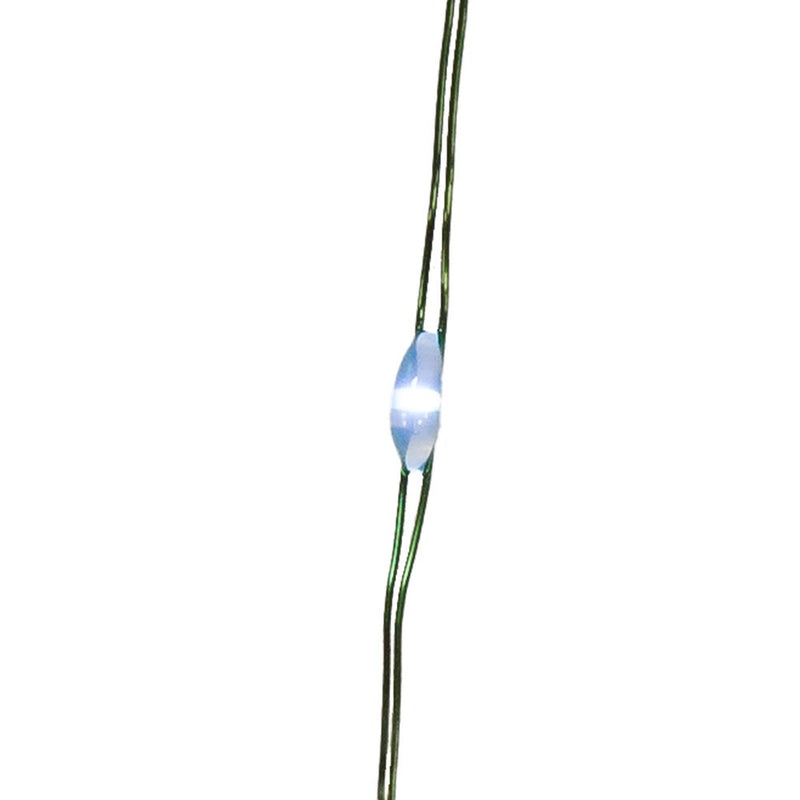 10' Battery Operated 25-Light Cool White Fairy LED Green Wire Light Set