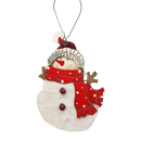 Wood and Fur Snowman Ornament - Stocking Hat