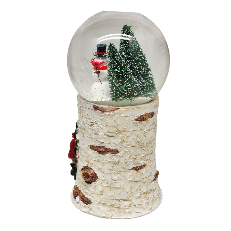 Musical Snowglobe with Cardinal Nest - 8 Inch