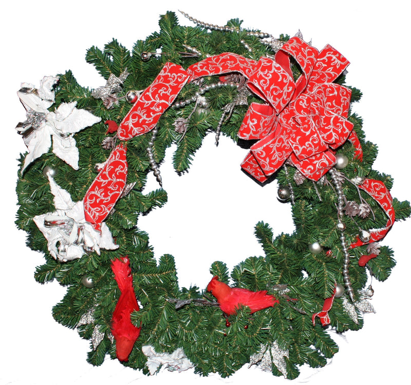 Cardinal Wreath - In House Design - The Country Christmas Loft