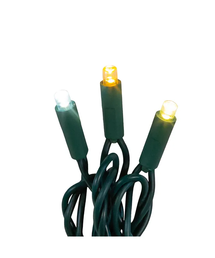 50-Light 5MM LED Green Wire Light Set - 'Silver & Gold'