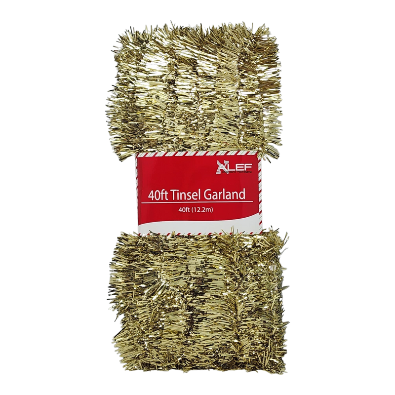 40 Feet Metallic Tinsel Garland - Gold