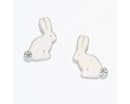 Enamel Bunny Earrings with Crystal Tails - Gift Shoppe >> Jewelry >> Earrings - by Periwinkle By Barlow