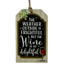 Wooden Plaid Gift Tag Ornament - The Wine Is So Delightful - Christmas >> Ornaments >> Novelty - by Ganz