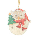 Festive Owl with Tree Holiday Ornament