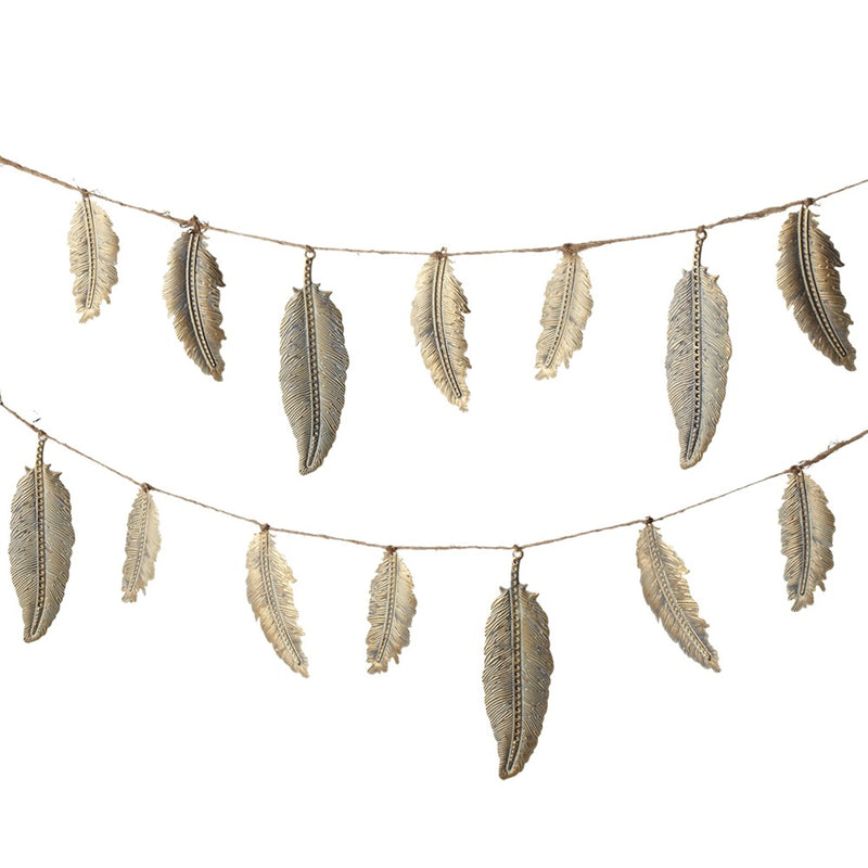 Stamped Goldwash Feather Garland - The Country Christmas Loft