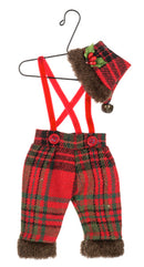 Christmas Plaid Outfits on Hanger ornament -
