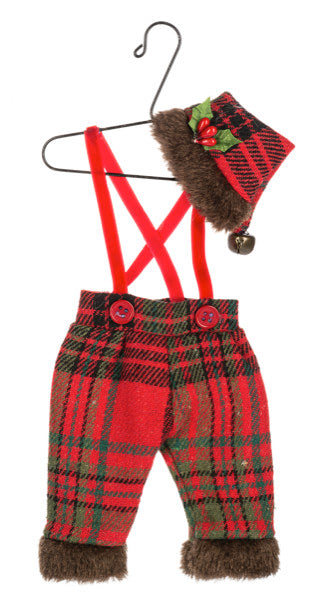 Christmas Plaid Outfits on Hanger ornament -