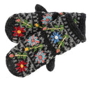 Cozy Embroidered Wool Mitten -