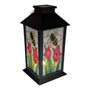 Solar Powered Stained Glass Style 11" Lantern - - Home & Living >> Garden - by Gerson - view 3