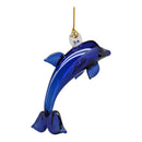 Sapphire Blue Leaping Dolphin Ornament