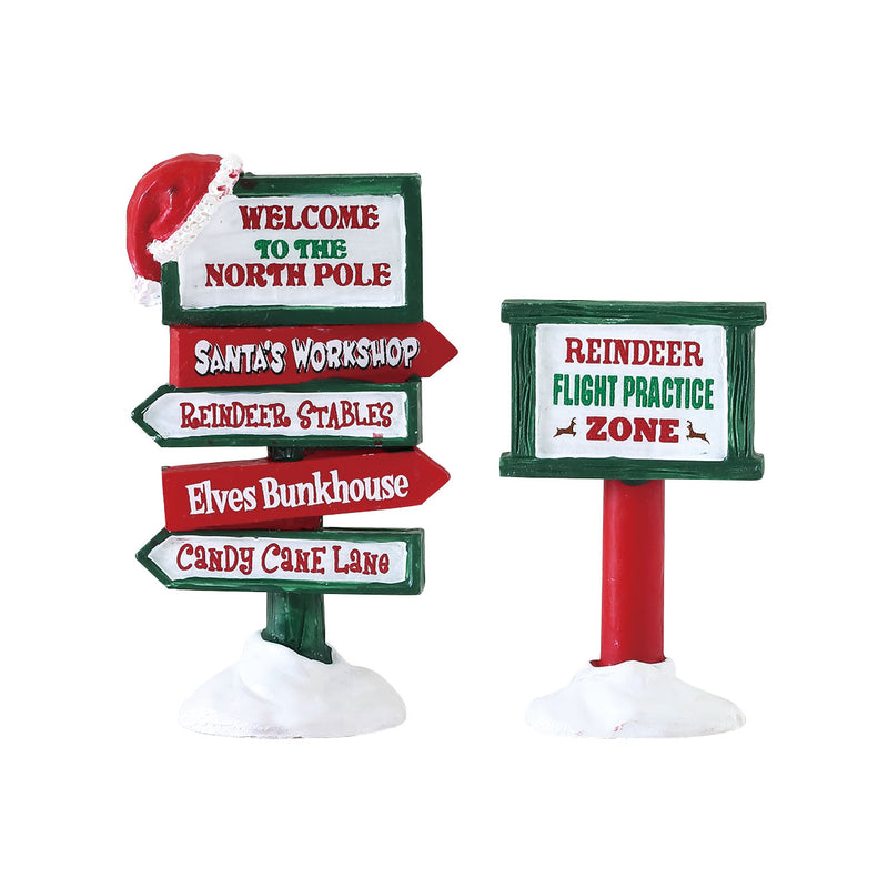 North Pole Signs - 2 Piece Set - The Country Christmas Loft