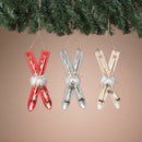 Whimsical Wood Holiday Ski Ornament -