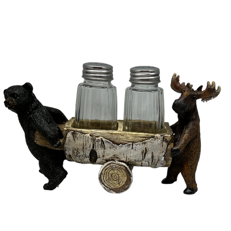 Bear And Moose Salt and Pepper Shaker Holder