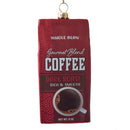 Glass Dark Roast Coffee Bag Ornament