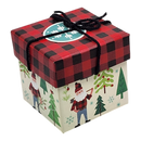 Gift Box Cube for Gift Cards - 3" x 3" - Woodland Santa