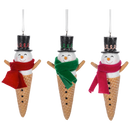 Snowman Waffle Cone Ornament -