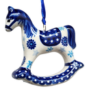 Rocking Horse Ornament - Blue Meadow Pattern