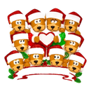Brown Bear Family With Heart - Family of 10 - Ornament