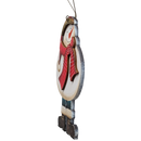 Frosty's Cheerful Stance: Hand-Painted Plywood Ornament