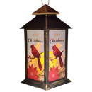 Christmas Cardinal Lantern with LED Candle - Merry Christmas