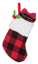 Mini Stocking Gift Card Holder - Red/Black Plaid
