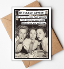 Birthday Card - Birthday Advice: Cake and Exercise - Blank - by Katie Doodle